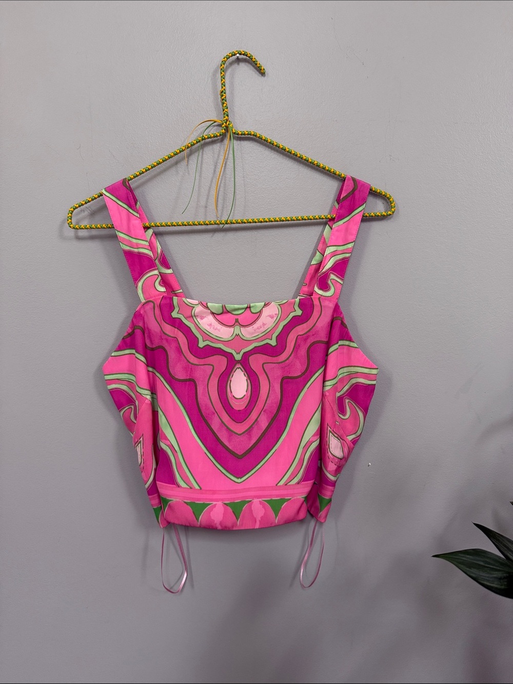 Rose & Olive Pink Patterned Crop Top